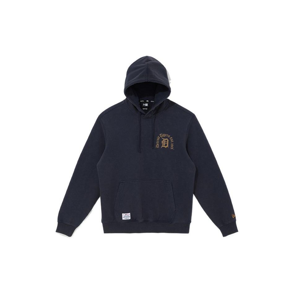 New Era MLB Series Detroit Tigers Solid Color Pullover Hoodie Unisex hoodies Navy-Blue 12715345