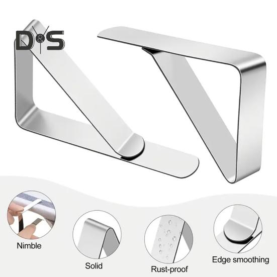 6/12/24 Stück Edelstahl-Tischdeckenklammern, rutschfest, strapazierfähig, für drinnen und draußen, Hochzeit, Party, Picknick, Camping, Tischdeckenhalter, dreieckige Befestigungsklammer