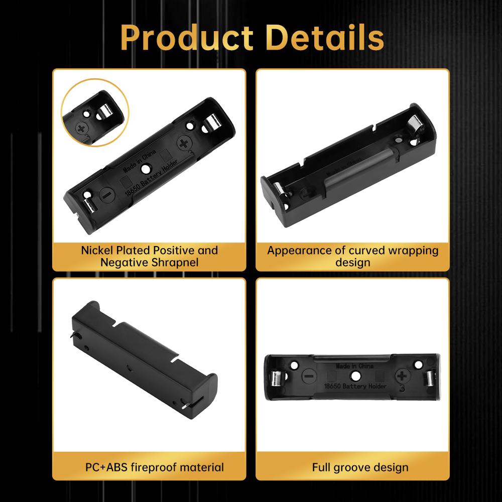 18650/21700 Battery Case 1/2/3/4 Section Battery Holder PC+ABS Fireproof Material DIY Power Bank Accessory Box Contains Shrapnel
