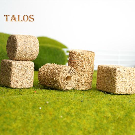 4 szt. Miniaturowy model balotu siana Realistyczna mini sterta siana Mała okrągła sztuczna bela słomy DIY Farma Mikro krajobraz Akcesoria dekoracyjne do domku dla lalek