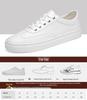 Men's White Leather Canvas Shoes - Plus Size, Breathable, Extra Wide & Trendy