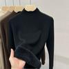 Cashmere Blouse Semi-turtleneck Fleece Thickened Sweater Warm Integrated Fleece with Wool Bottoming Shirt Sweaters