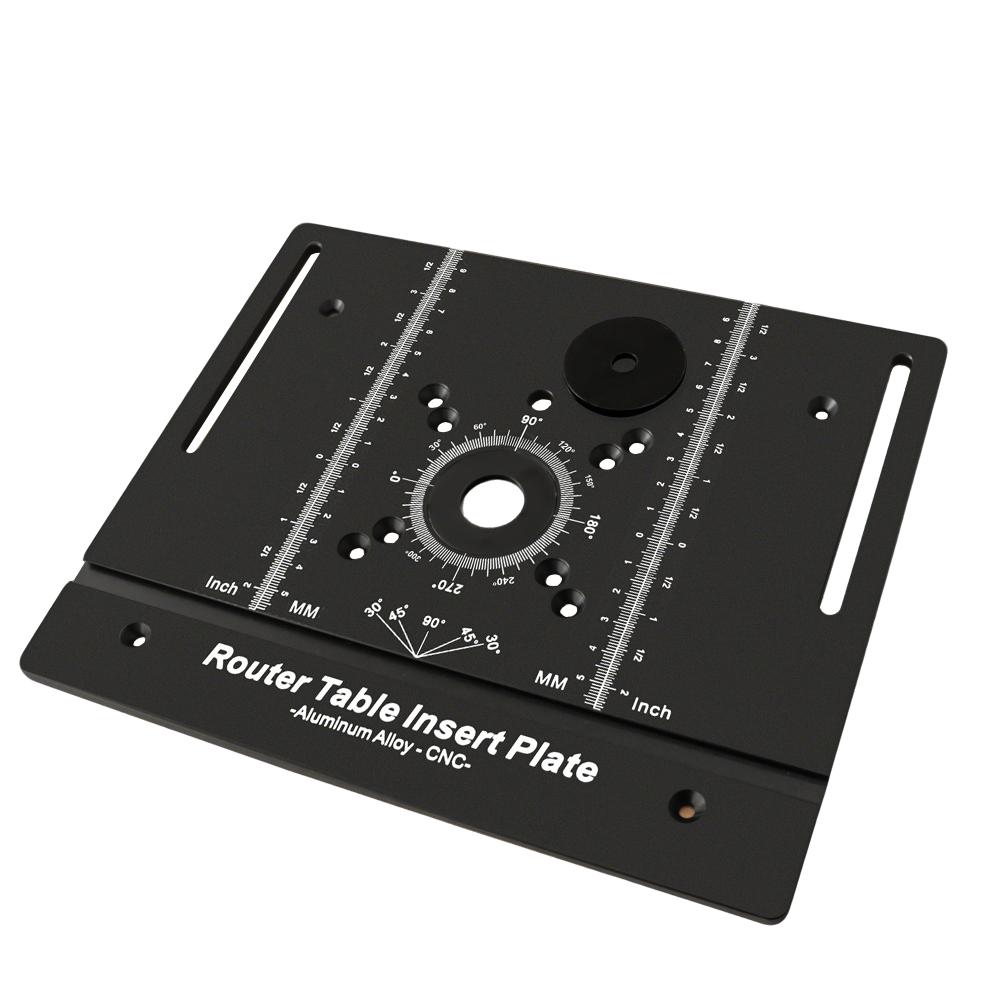 

Router Table Insert Plate,Electric Wood Milling Flip Plate,Metric & Inch Milling Table Insertion Plate 180° Rotating Router Kit