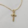 Engraved 26 Initial Letter Cross Pendant Necklace For Boys Girls Gold Plated Stainless Steel Children Jewelry