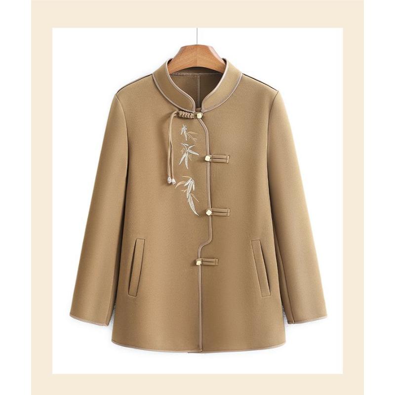 Spring Autumn New Chinese Style Top Cardigan Middle-aged Elderly Fashion Embroidered Jacket