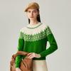 Zhaojun Women's Fair Isle Cashmere Cable Knit Sweater