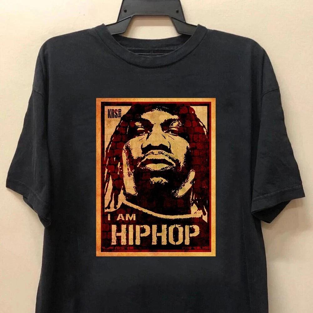 Винтажная футболка KRS One I Am Hip-hop, Ретро футболка рэпера KRS-One, Фанаты ностальгии 90-х XL