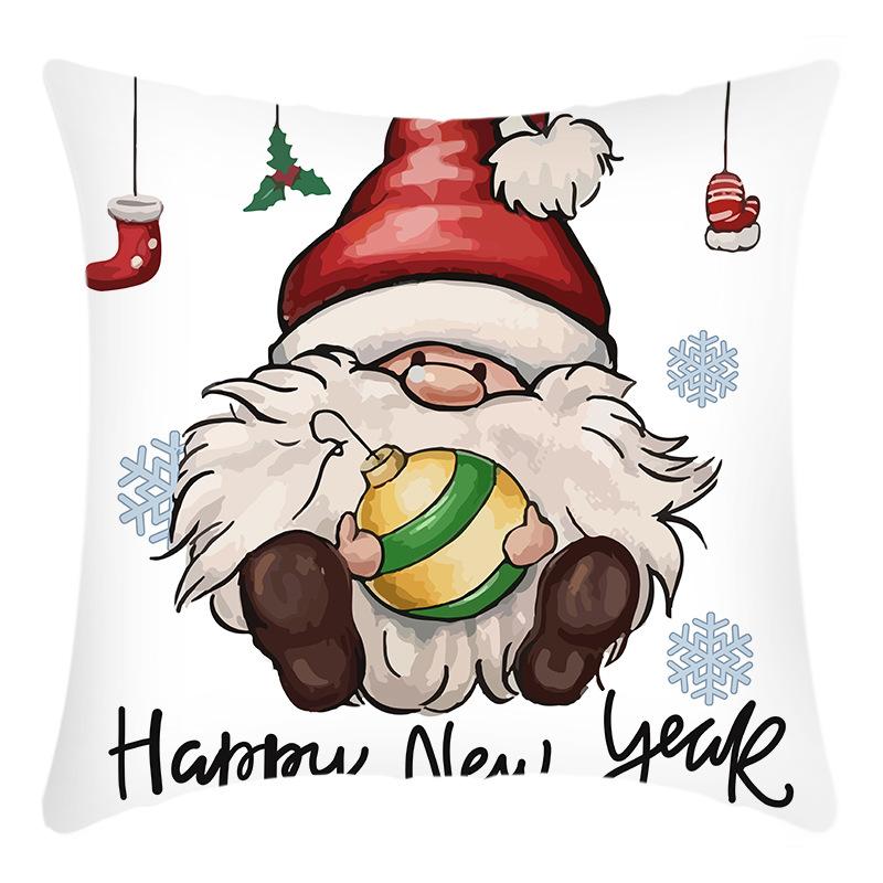 New Christmas Pillowcase Santa Claus Print Elk House Decoration Festive Pillowcase