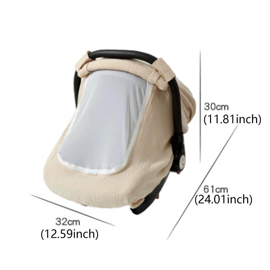 Infant Car Seat Canopy with Breathable Window Baby Strollers Cover for Boys and Girls Windproof Basket Sunshade