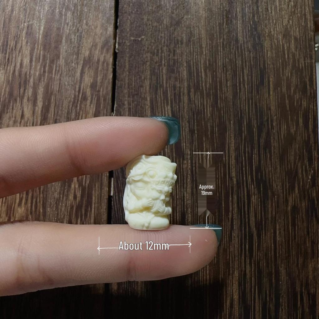 Pingente de Joia DIY Esculpido Branco Marfim: Acessórios Estilo Três Passos