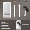 Compact Bathroom Brush and Holder Set for Deep Scrubbing In Tight Space Curved Design Toilet Bowl Scrubber Long Handle