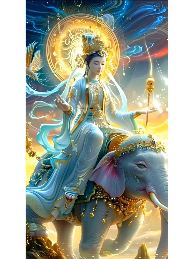 Religious Diamond Painting 5DDIY Cross Embroidered Buddha Statue Elephant Full Round Square Diamond Mosaic Home Decoration