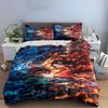 Anime Fire and Water Battle Bedding Set Bedding set (1 duvet cover, 2 pillowcases, duvet not included)