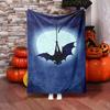 1PC Halloween Throw Blanket Gothic Bats Moon Night Thin Blanket Gifts for Friend Couch Bed Car Home Camping All Season Use