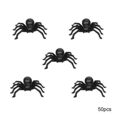 50Pcs Plastic Black Spider Trick Toys Halloween Haunted House Prop Decorations Christmas Children'S Day Gift 2025