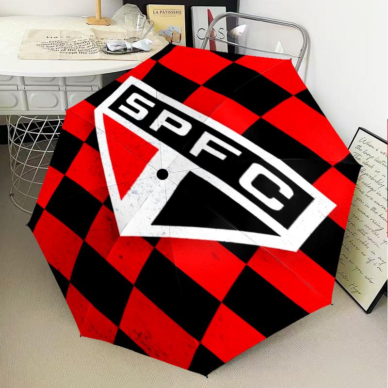 1PC Paulo Fc Emblem Printed Umbrella Folding Umbrella, Automatic Umbrella 8-Frame for Travel, Camping Fan Gifts Christmas Gifts