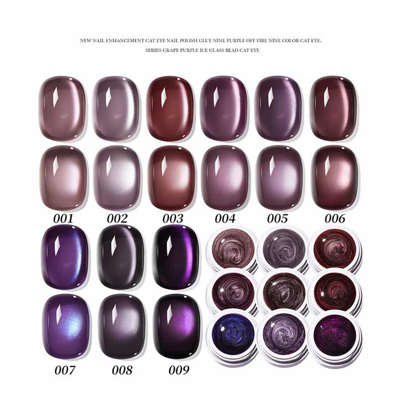 5ml Purple Ice Translucent Cat Eye Nail Gel for Spring Summer DIY Nail Art Tools Soak Off UV LED Gel Long Lasting Manicure Kit