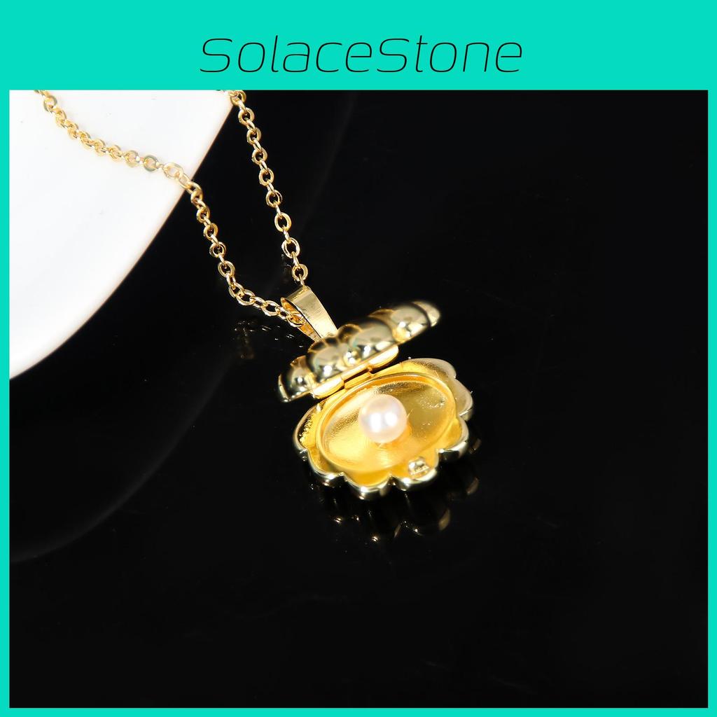 Mermaid Melody Pearl Necklace With Shell Design And Metal Chain For All