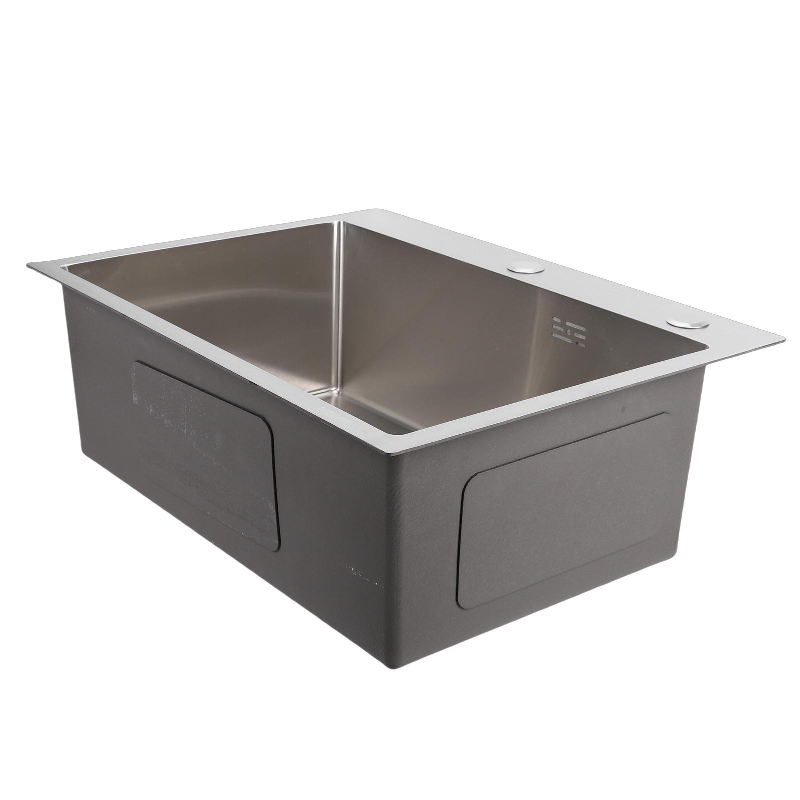 Roestvrijstalen Camper Spoelbak 24 Inch Enkele Kom Keuken Spoelbak Bak Top Mount Onderbouw met Nano Coating voor Food Truck gray