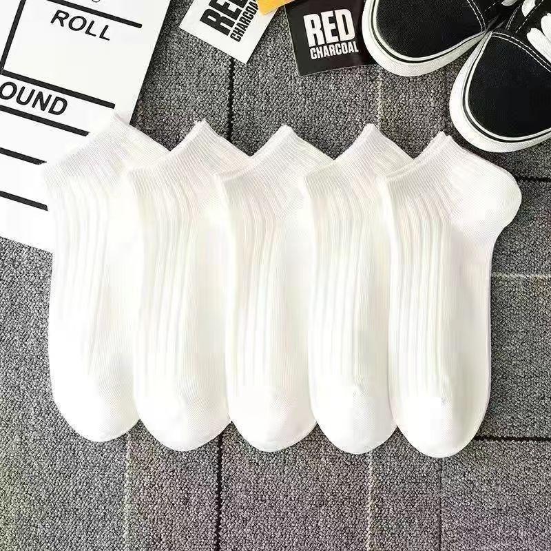 

Мужские летние тонкие однотонные полностью закрывающие пот дышащие с неглубоким вырезом не спадающие с носками-лодочками 1 pair белый