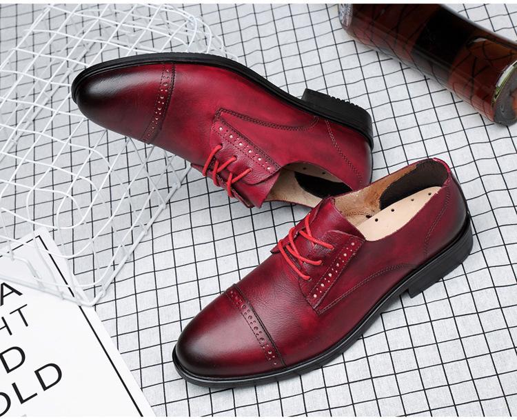 Men's Cross-Border Leather Formal Shoes - Soft Sole, Casual, Lace-up, Top Layer Cowhide, New Style