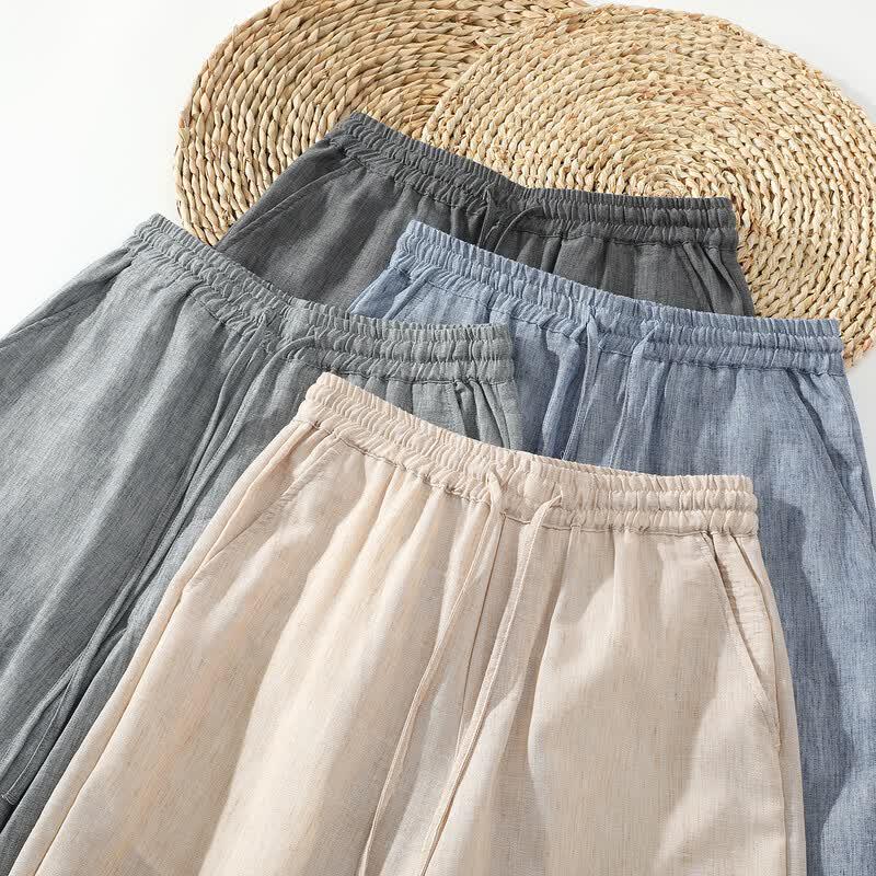ROMON Men s Tencel Linen Casual Long Pants 4XL