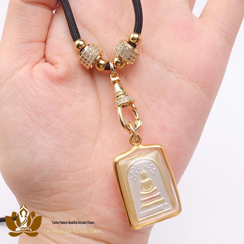 Gold Thangka Amulet Adjustable Necklace Pendant