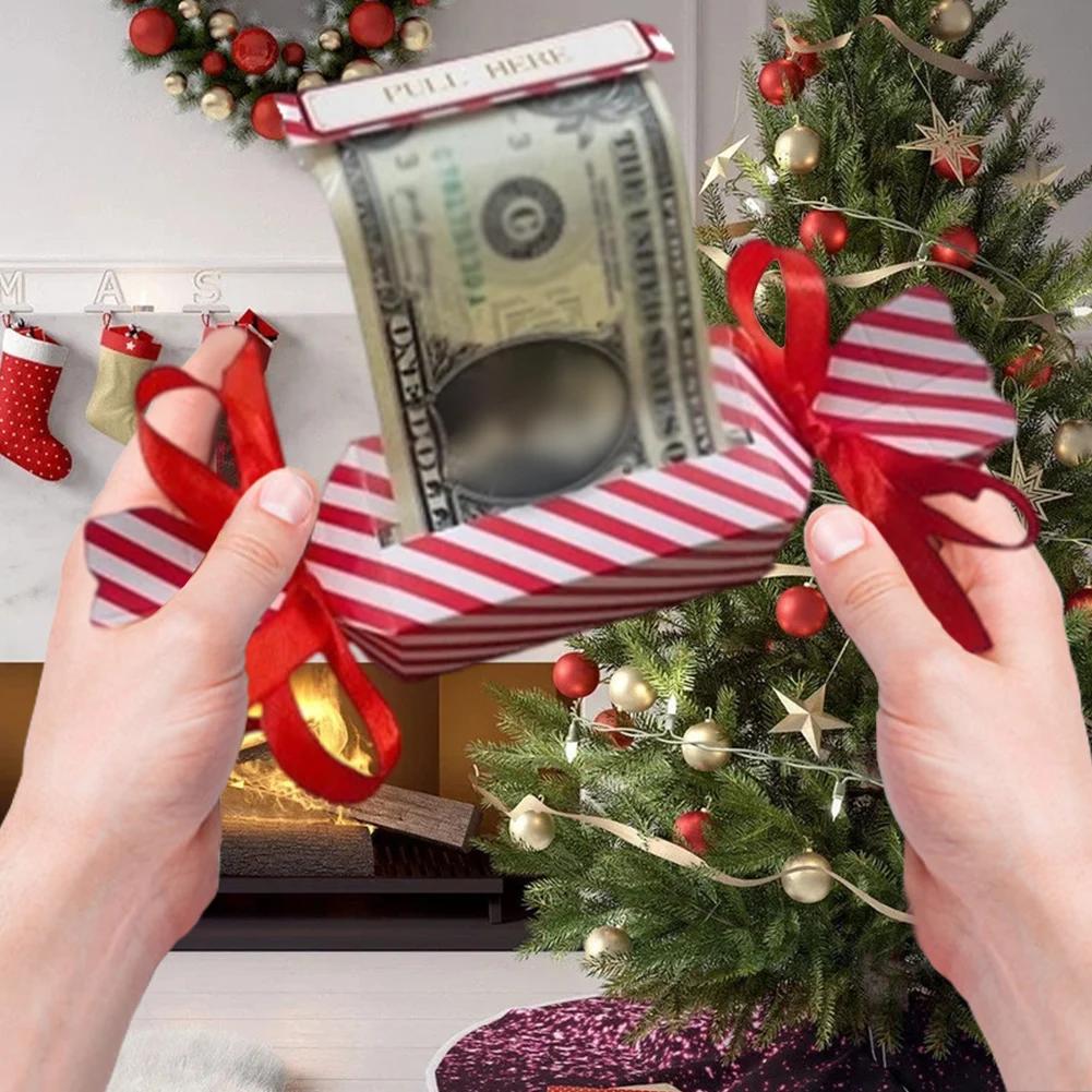 Christmas Surprise Money Pull Pouch DIY Party Gifts Money Box Money Pull Box Birthday Money Box for Money Gift