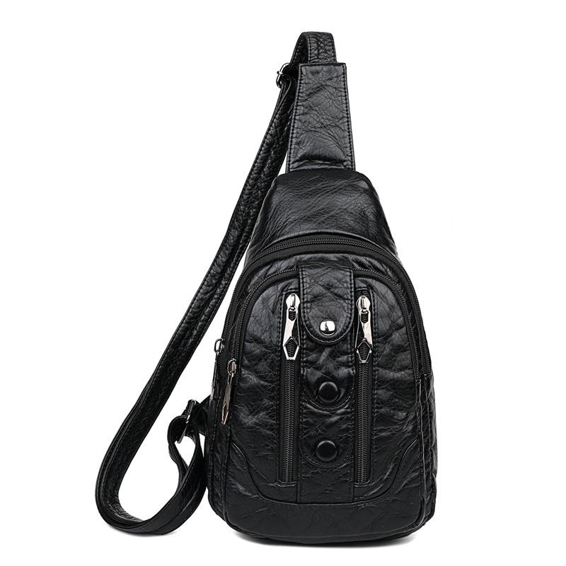 

Multi-zipper Retro Women s Breast Bag Daily Large Capacity Portable Mother Bag Trendy Leisure Travel Bag