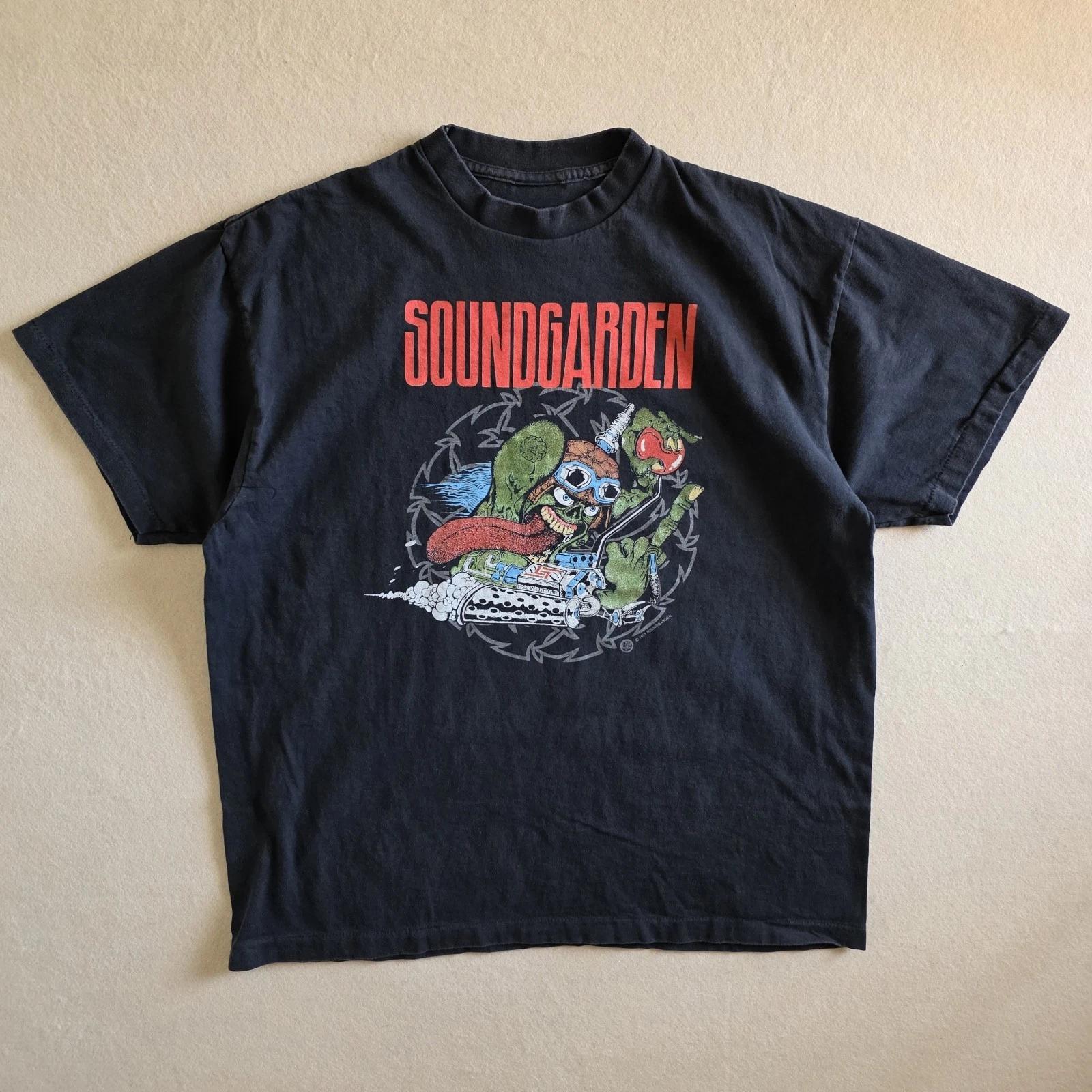 Soundgarden Badmotorfinger 1991 Tour Print Tshirt Faded Black XL XL