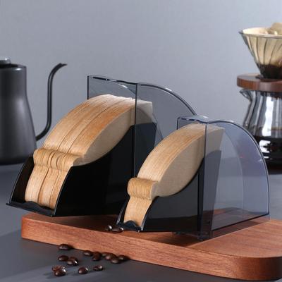 V60 Hand Drip Coffee Filter Paper Holder - V01/V02 Dustproof Storage Box for Fan-Shaped Filters