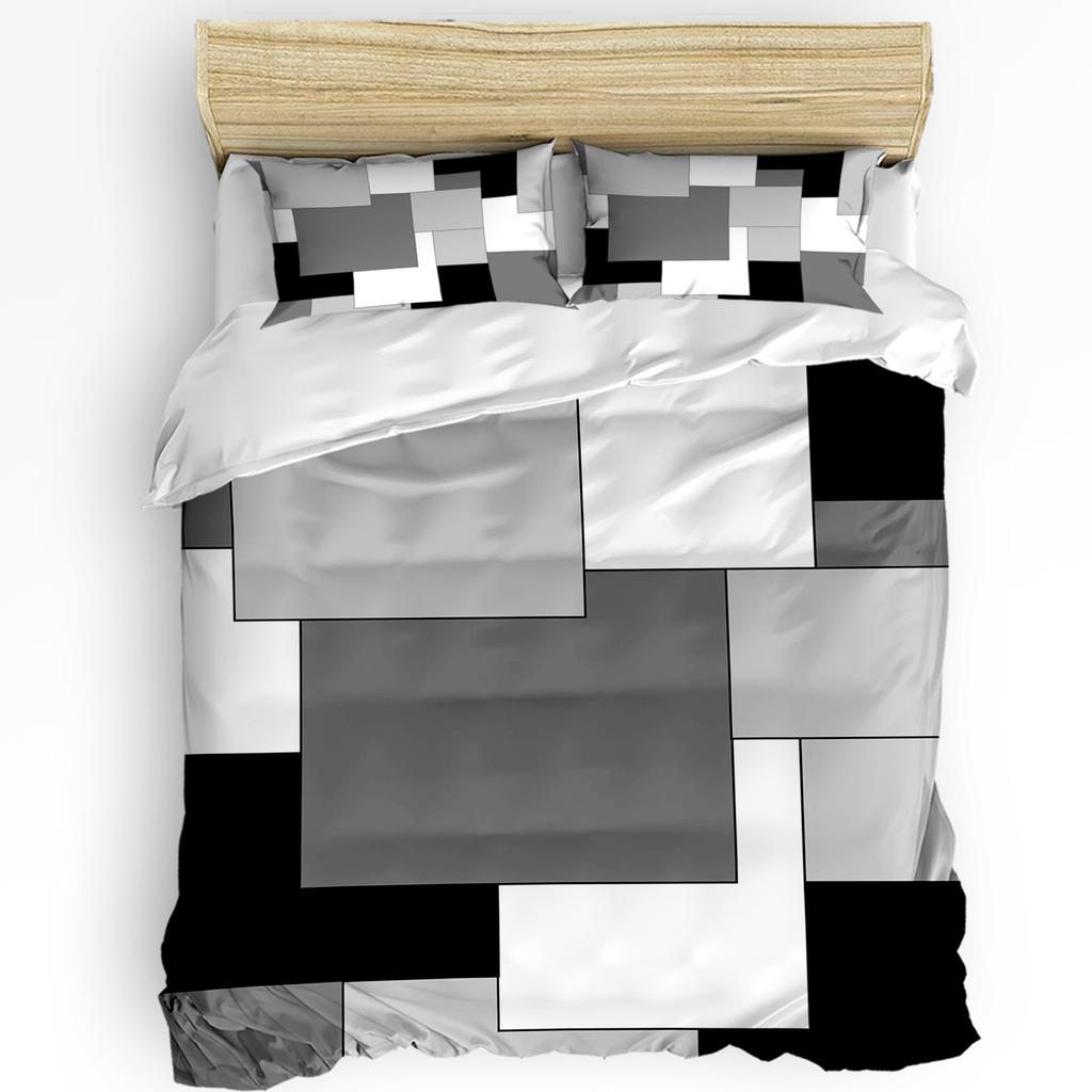 Yellow Grey Black Patchwork Abstract Art Medieval Style Duvet Cover Pillow Case Bedding Set Quilt Cover Double Bed Home Textile