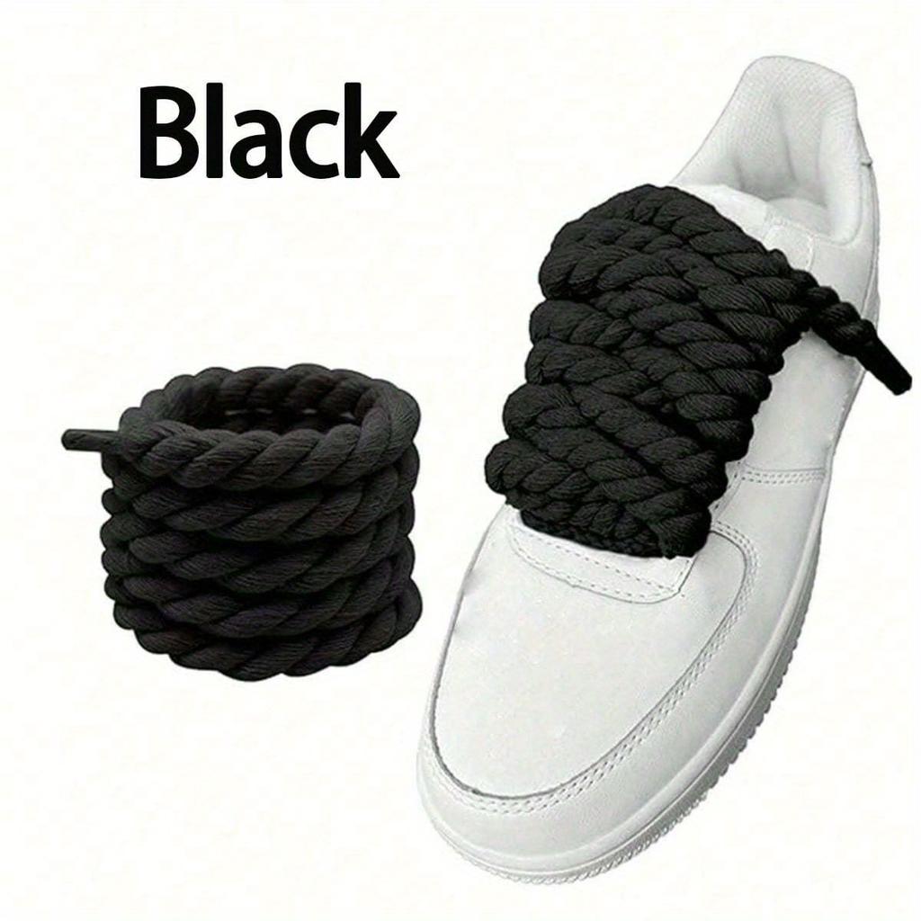 1pair Round Rope Shoelaces For Canvas Shoes, Skate Shoes, Sneakers Decoration
