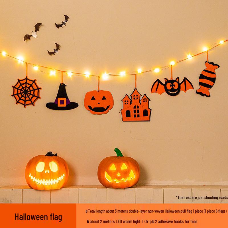 Luminous Halloween Party Pumpkin Bunting Decoration for Mall and Store Events