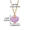 Alloy Opening Closing Phase Box Necklace Cute Pink Gold Color Pendant Choker Unique Whimsical Pentagram Heart Ring
