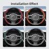 Steering Wheel Cover for Volvo, Wave-Shaped Sporty Design, Breathable Leather, Segmented, Non-Slip, Sweat-Absorb