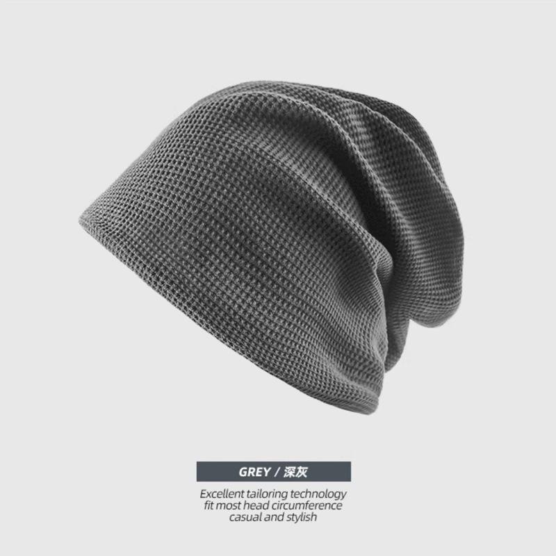 

2025 season stack hat unisex big head circumference hat simple wool hat headgear hat cold hat tide One size fits all (56-58cm) сірий колір
