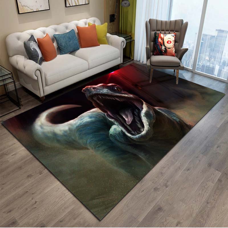 

15 Розмірів Килим Із Зображенням Динозаврів Парку Юрського Періоду, Великий Килим із Тваринами для Вітальні, Спальні, Під Диван, Доріжка, Декор, Дитячий Нековзний Килимок для Підлоги 40x60cm (16x24in)