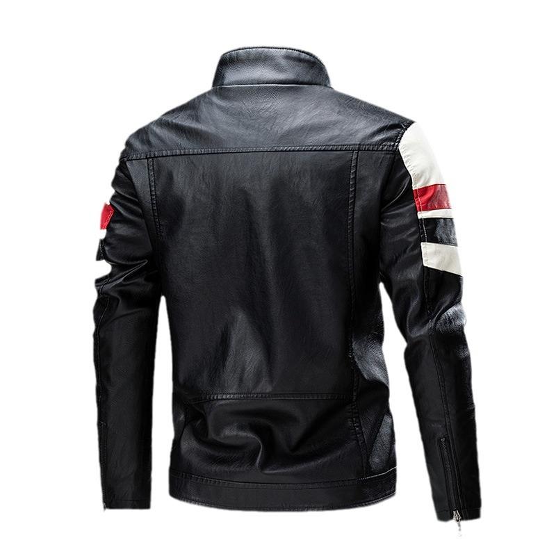 Läderkläder Herr Motorcykelkläder, Läderjacka Herr Vindtät Jacka Motorcykel Läderkläder Koreansk Version Toppjacka