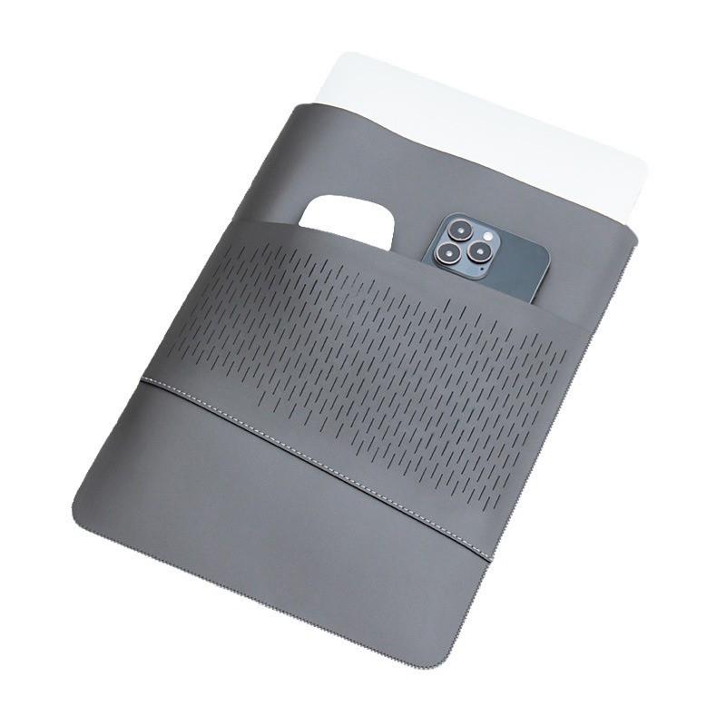 Slim Laptop Sleeve Case MacBook Air Pro 13.3 14 15.3 Inch M1 M2 M3 Chip Protective Inner Bag PU Leather