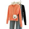 New Autumn and Winter Sweater Women's Retro Twist Short Long-sleeved Round Neck Pullover Bottoming Knitted Sweater Women