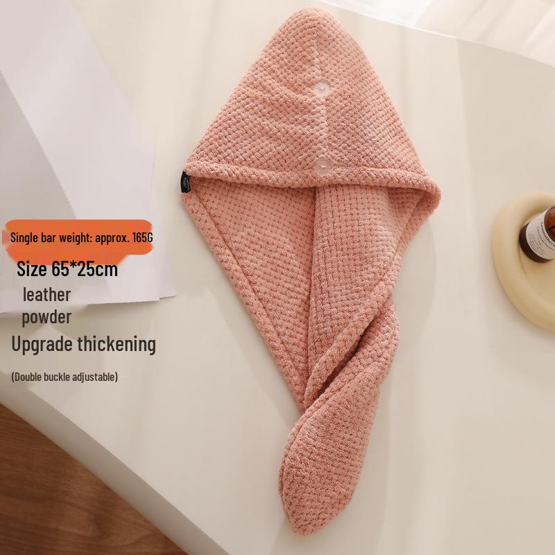 Women's Quick-Dry Coral Fleece Hair Wrap - Super Absorbent, Double Layer, Pineapple Grid Design for Thick Hair