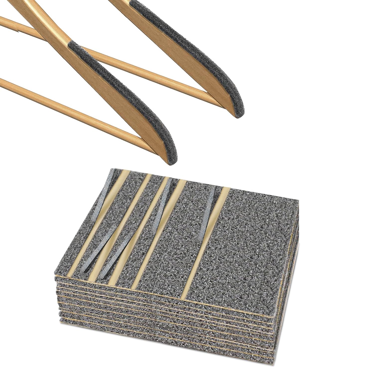 200Pcs Foam Strips with Adhesive for Clothes Hangers, Non-Slip Foam Tape Hanger Grips Self Sticking Self-Adhesive Foam Strips (3.9 X 0.39 in) 3.4 X 0.27 in