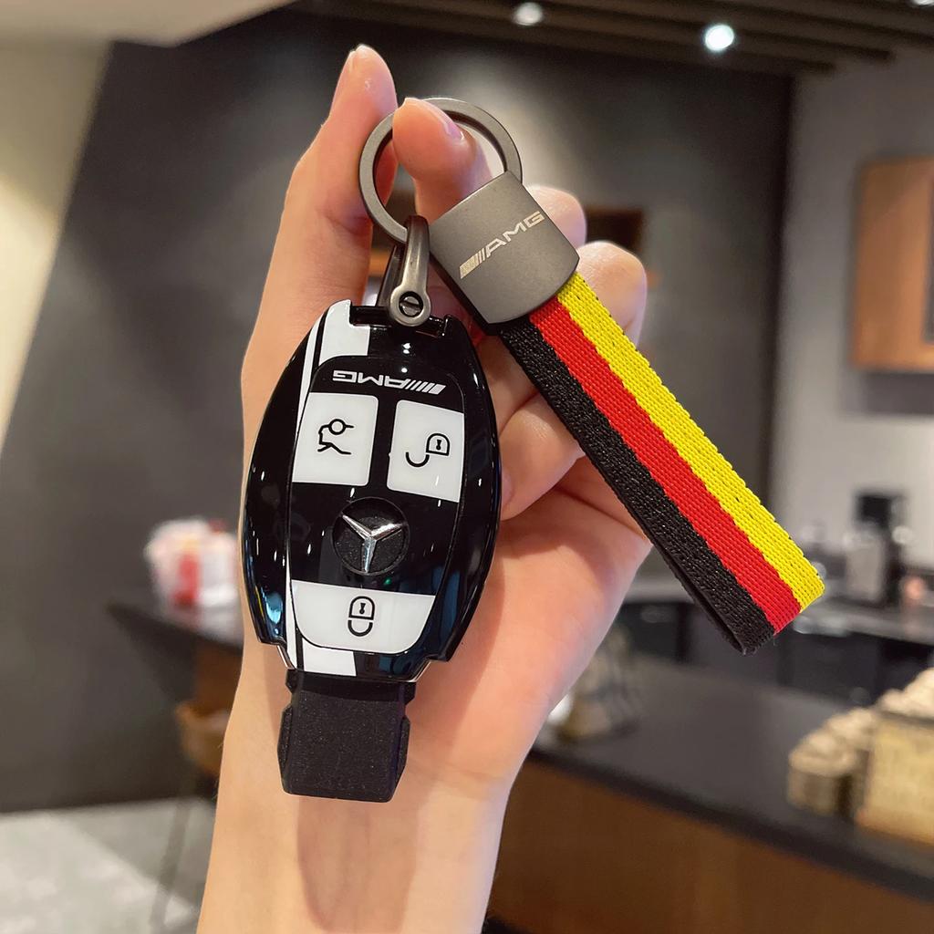 Car Remote Key Case Cover For Mercedes Benz A C E S G Class GLC CLE CLA GLB GLS W177 W205 W213 W222 X167 AMG QV2