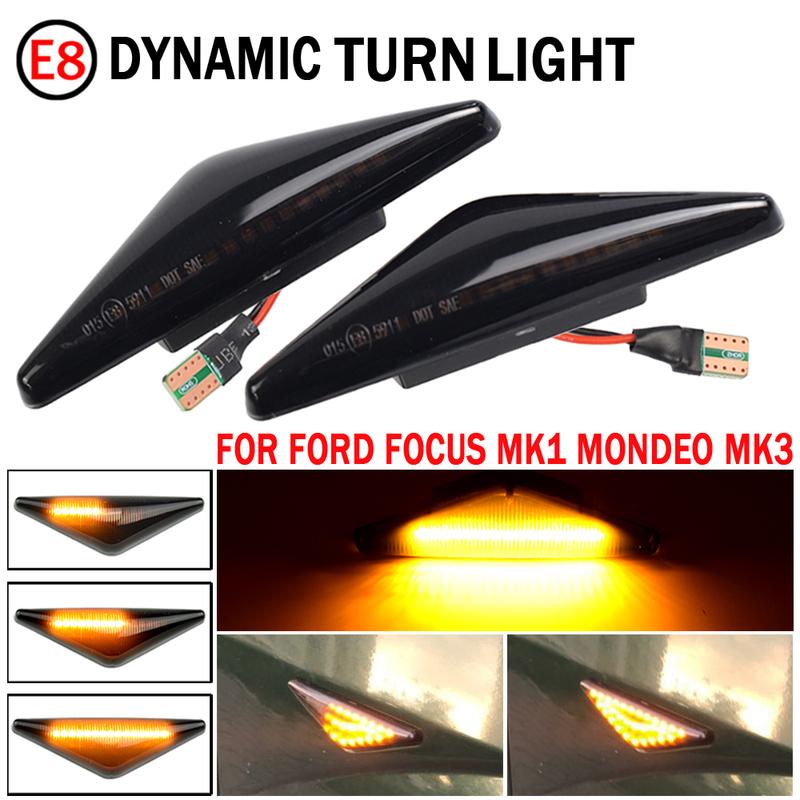 For Ford MONDEO 3 MK3 FOCUS 1 MK1 Flowing Side Repeater Light LED Dynamic Side Marker Turn Signal Lights Indicator Blinker Lamp