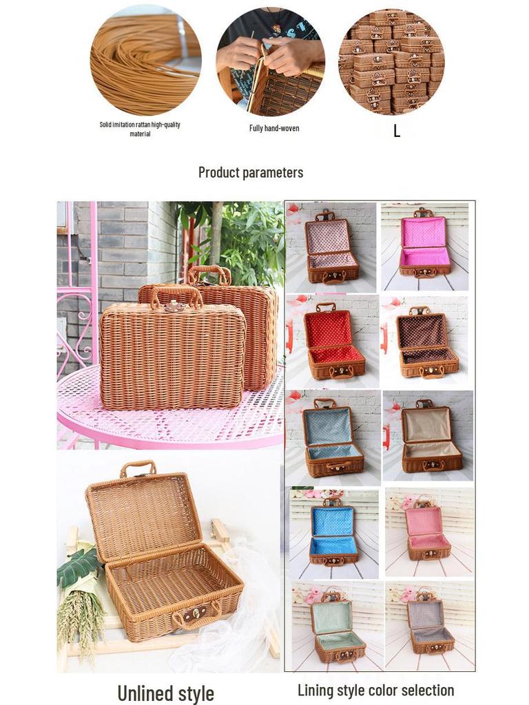 Vintage Rattan Handbag & Storage Box - Perfect for Photos, Gifts, or Organizing (Small, Medium, Large)