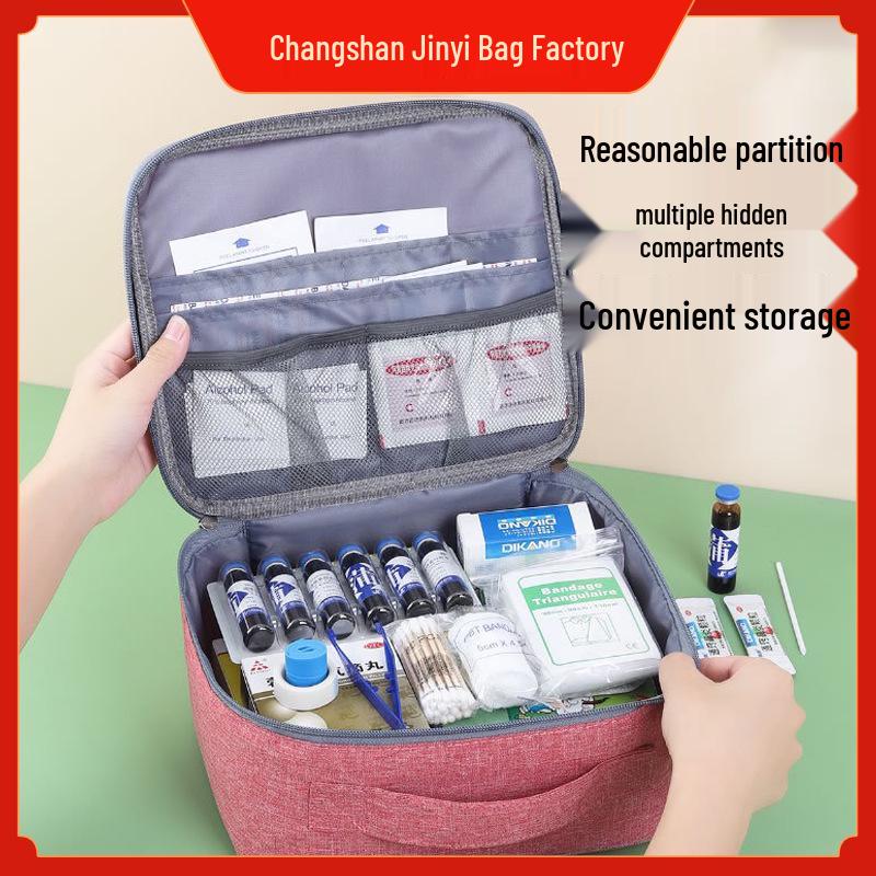 Oxford Cloth Large-Capacity Portable Medicine Bag for Travel and Home Emergency Use
