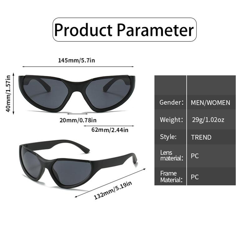 Semi Frame y2k Sunglasses Women For Men Fashion Vintage Luxury Brand Designer Sun Glasses Trending Punk Sport Ride Shades
