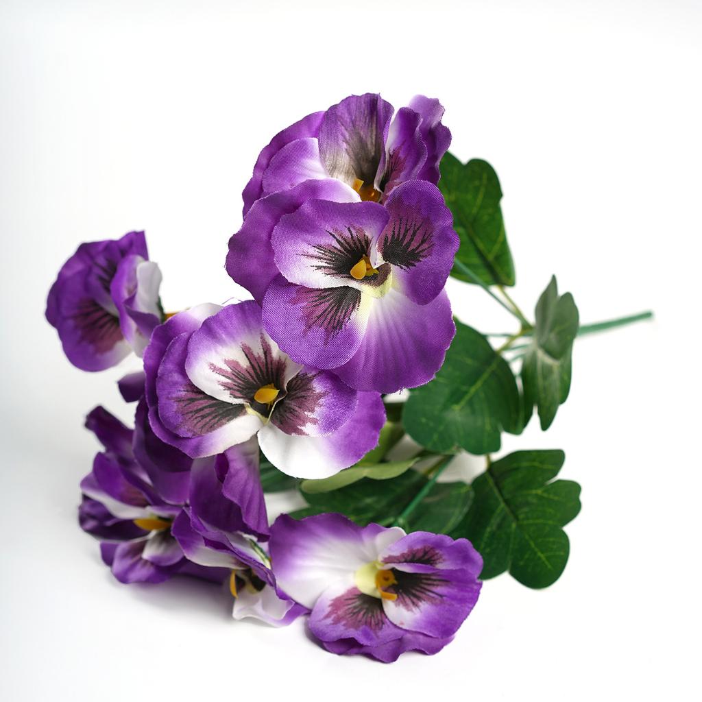 Artificial Flower Spring Uv Protection Artificial 5-Pronged Pansy Wildflower Daisy, Artificial Silk Flower Outdoor Decorative Flower