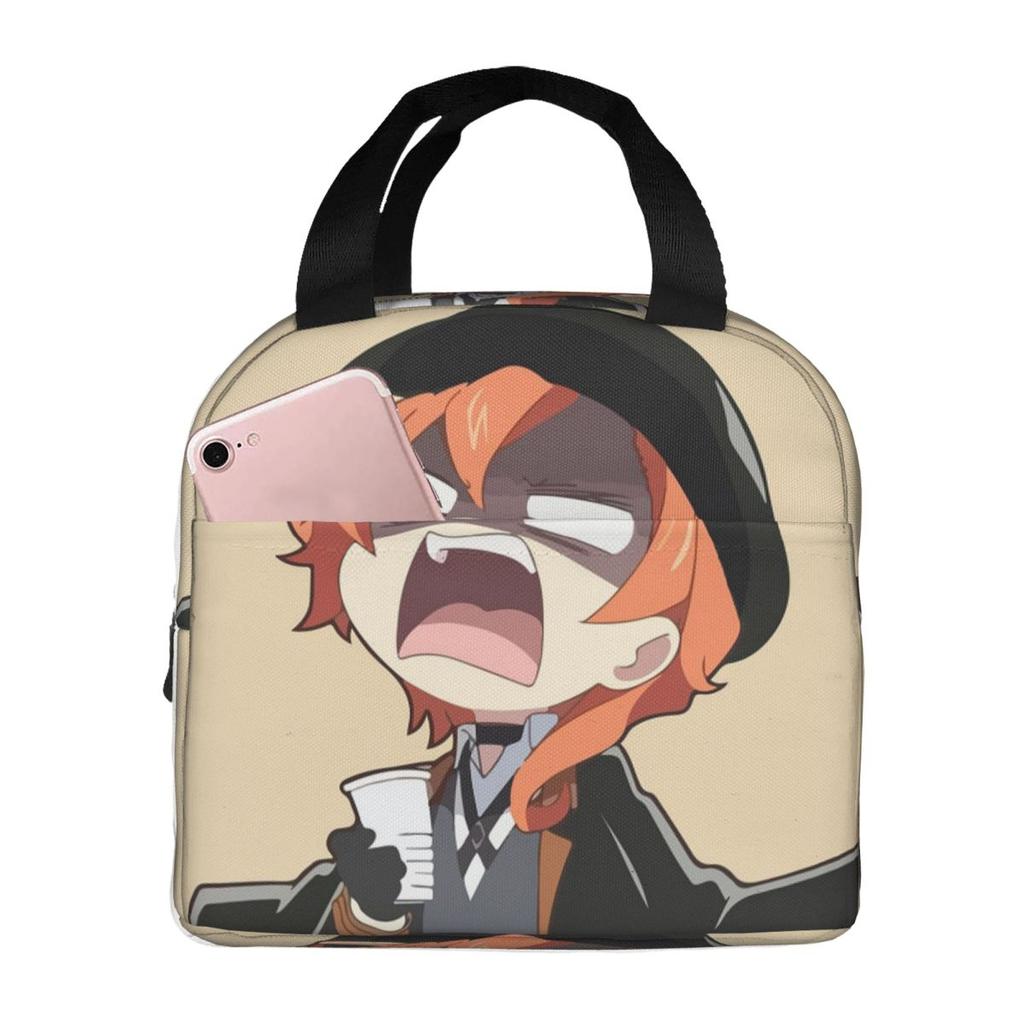 Chuya Nakahara Bungo Stray Dogs Anime Insulated Lunch Bag for Women Kids Portable Food Boxes Thermal Lunch Box Tote